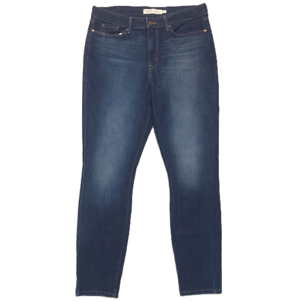 Levis Signature Mid-Rise Skinny Jeans Womens 8 Stretch Blue Denim